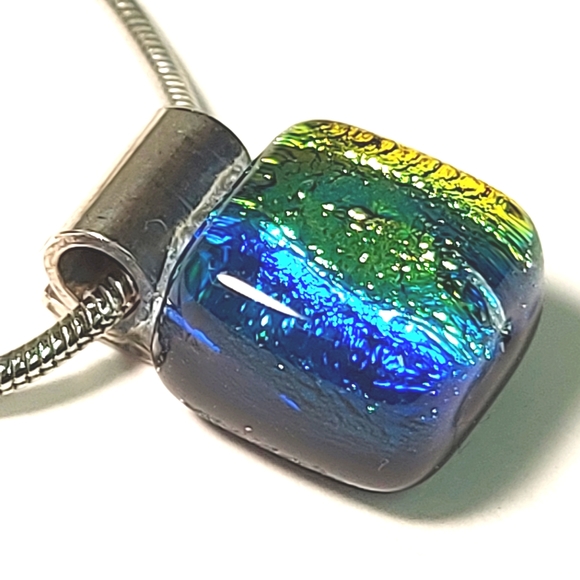 3 for$25- Rainbow Glass & Silver Pendant & Chain - Picture 7 of 11